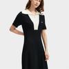 FILA DNA French Chic Short Sleeve Dress Women dresses Black F11W431305FBK