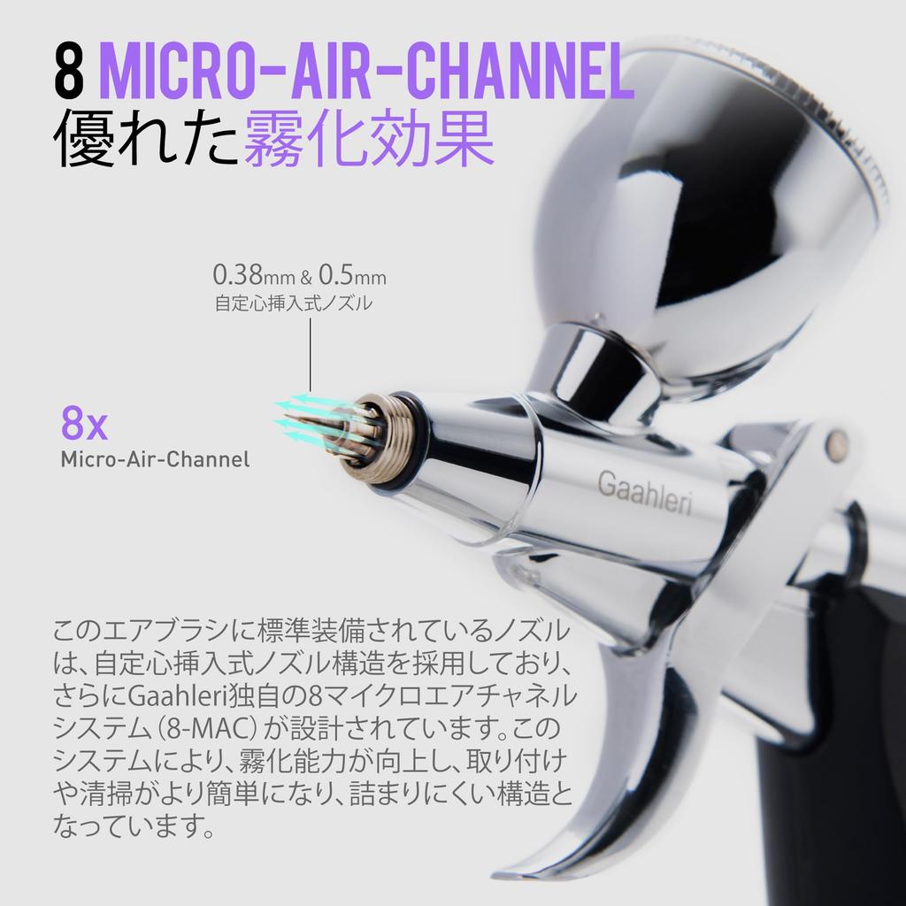 Gaahleri Dual-Action Trigger Airbrush – Advanced Series GHAD-68 (Self-Centering Insert Nozzle / 0.38 & 0.5 mm)
