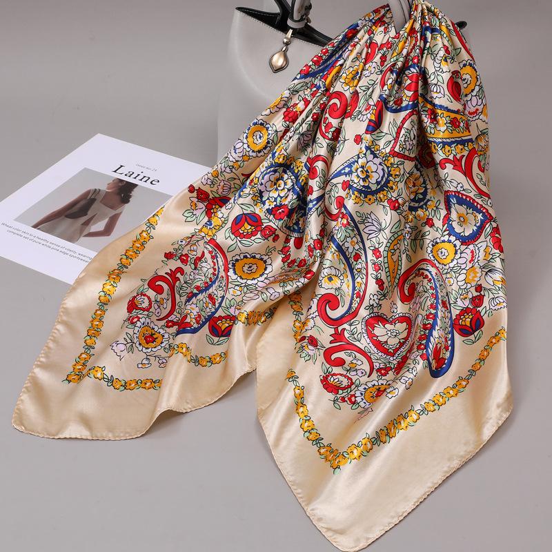 90 Square Scarves, Silk Scarves, Women's New Spring and Summer High-end Sense Versatile, Thin Scarves, Shawls Outside