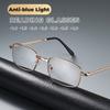 Men'S Metal Frame Reading Glasses  Anti-Scratch Lens Alloy Presbyopic Eyewear Magnifying Far-Sighted Computer Diopter Eyeglasses