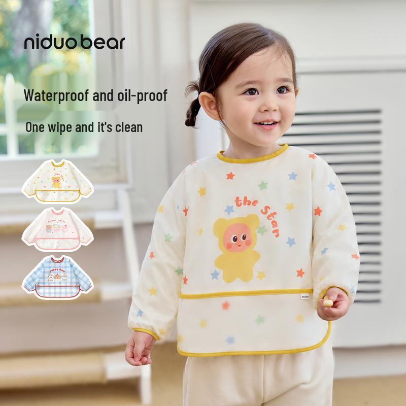 Niduo Bear Kids Waterproof Feeding Smock