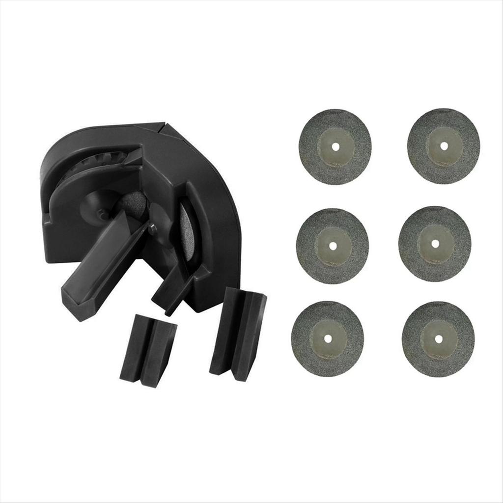 2025+ Black Multi-Functional Drill Bit Sharpener Tool with 6 Pcs Grinding Wheels