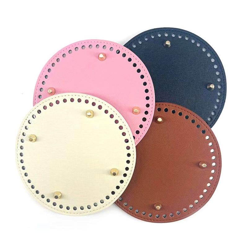 Fondos de Bolsos de Cuero con 48 Agujeros Hecho a Mano Redondo Moldeador de Fondo de Bolso Diá 15cm/5.91'' Accesorios para Bolsos DIY para Bolsos de Punto