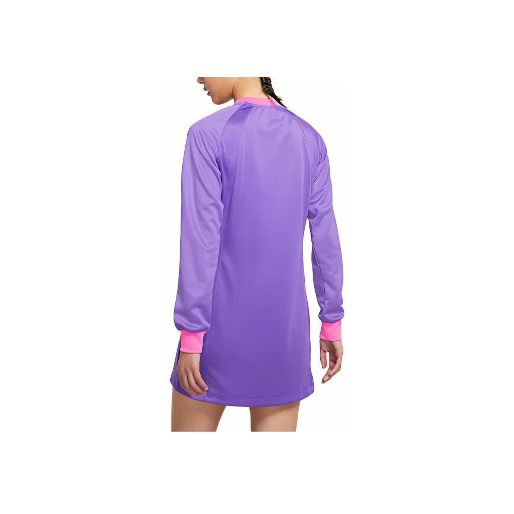 Jordan Casual Sports Pullover Round Neck Long Sleeve Dress Women Dress Lavender-Pink DA1535-511