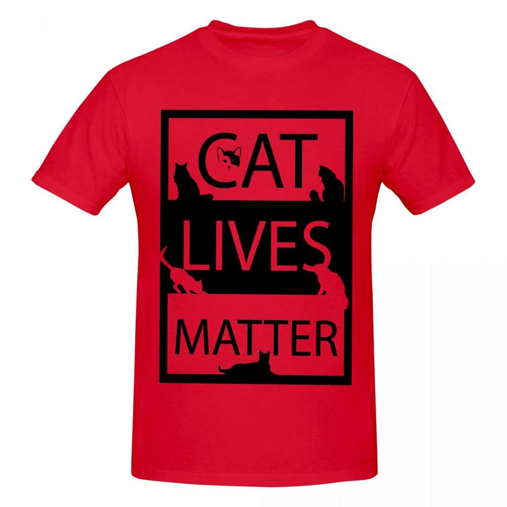Cat Lives Matter Funny T Shirts Graphic Y2k Idea Short Sleeve Unisex Wounisex Tshirt Clothes