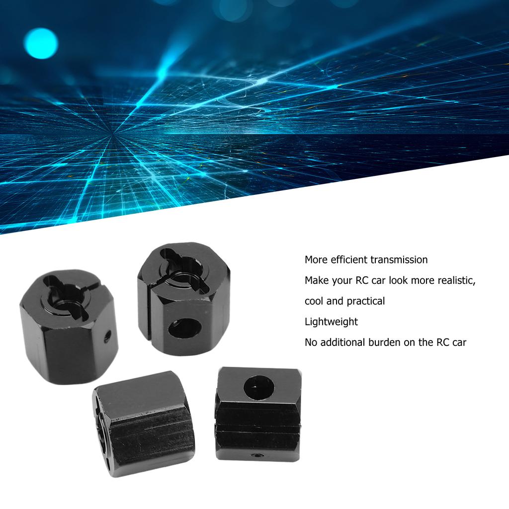 4PCS 12mm Hex Adapter Aluminum Alloy 12mm Wheel Hex Hub Drive Adapters for   SCX10 90046 for D90 1Celsius10 RC Car