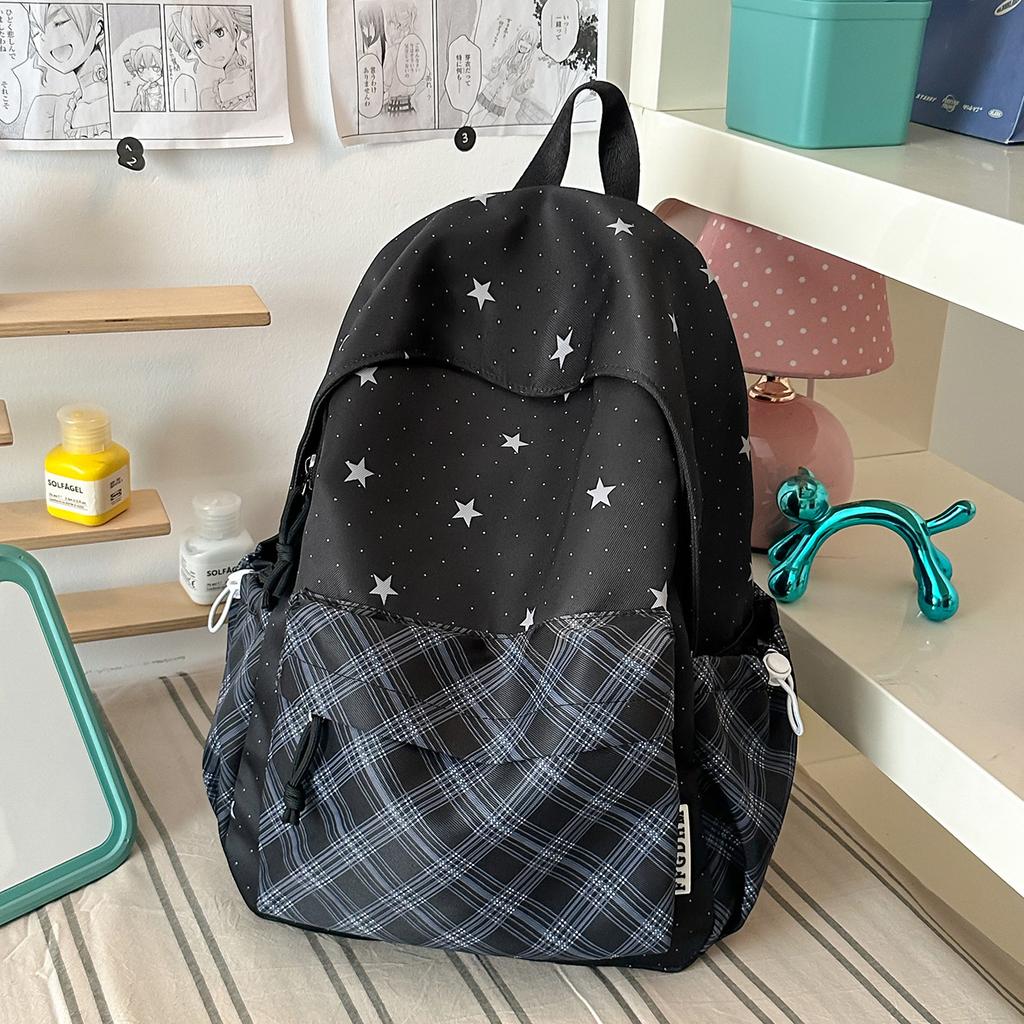 Schoolbag new Korean ins high value fresh sweet relaxation star backpack junior high school students lightweight backpack