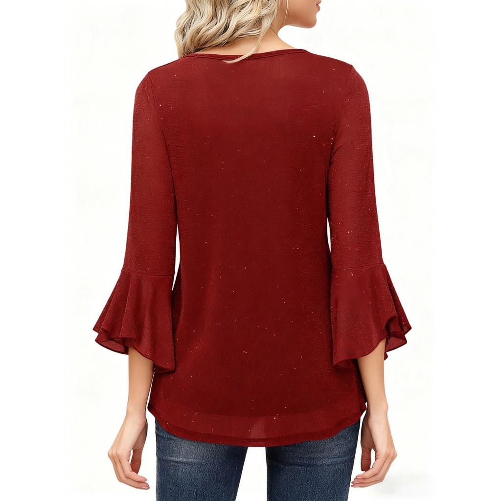 Frühling Sommer Pailletten Pullover Bluse, Heiß Beliebtes Mode Top für Damen, Europa USA Stil