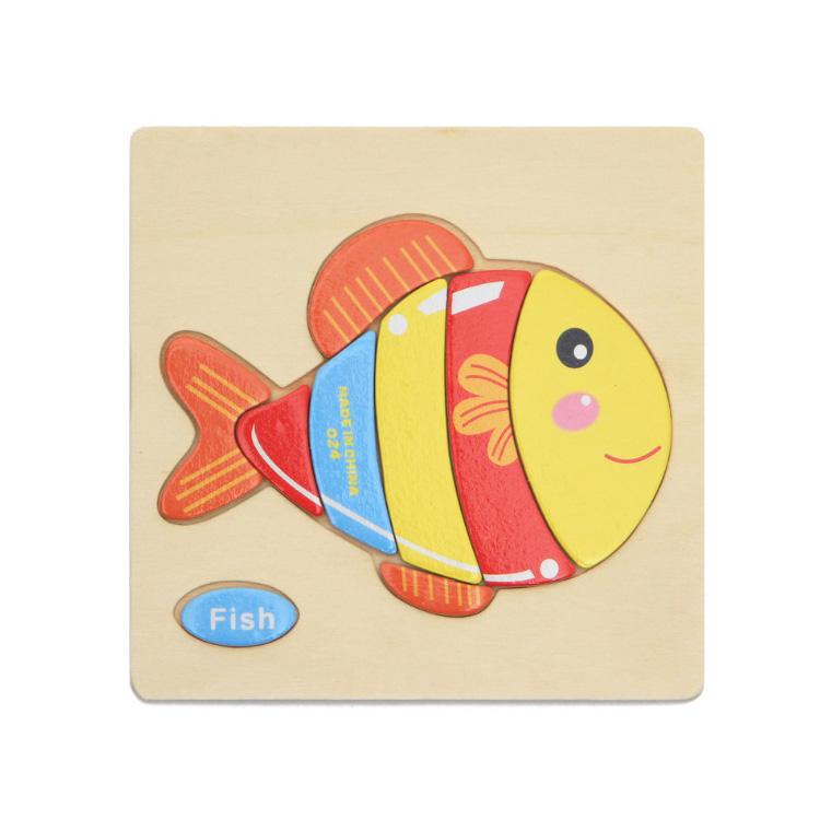 Cartoon Animal Fruit Car Pattern Wooden 3D Puzzle Baby Intelligence Early Learning Educational Toy Cute Wood Puzzle For Kids