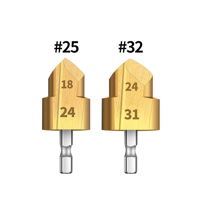 T-Handle Drill Bit Set for PPR/TPR Pipes: Water Pipe Punching & Reaming (20/25/32mm, 1/2" & 3/4").