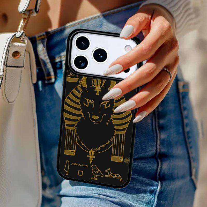 Anubis Egyptian God Phone Case For iPhone 17 Air 14 15 13 12 Max Cover For Apple 14 15 16 16e 11 Pro Max Plus Coque