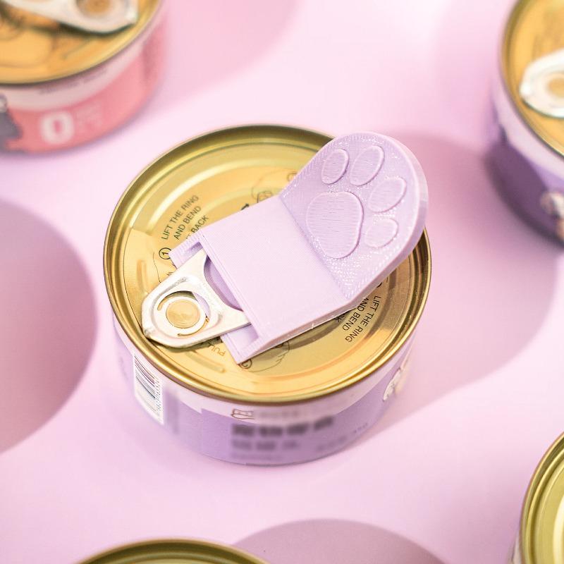 Cute Cat Paw Pet Food Can Opener Easy Ring Pull Opener Tool for Cat Dog Canned Food Protect Nails Ergonomic Kitchen Accessories