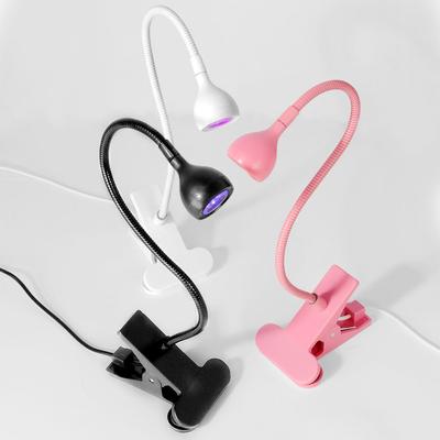 Lámpara secadora de uñas con luz UV, 395 nm, longitud de onda, con clip, de escritorio, miniusb para uñas de gel, herramientas de salón de manicura