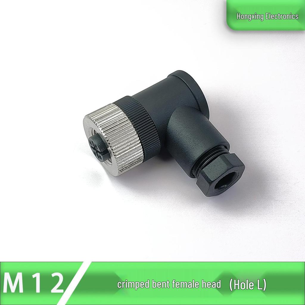 M12 Aviation Plug Crimp Type Male/Female Waterproof Connector: 2, 3, 4, 5, or 8 Pin, Straight/Right Angle.