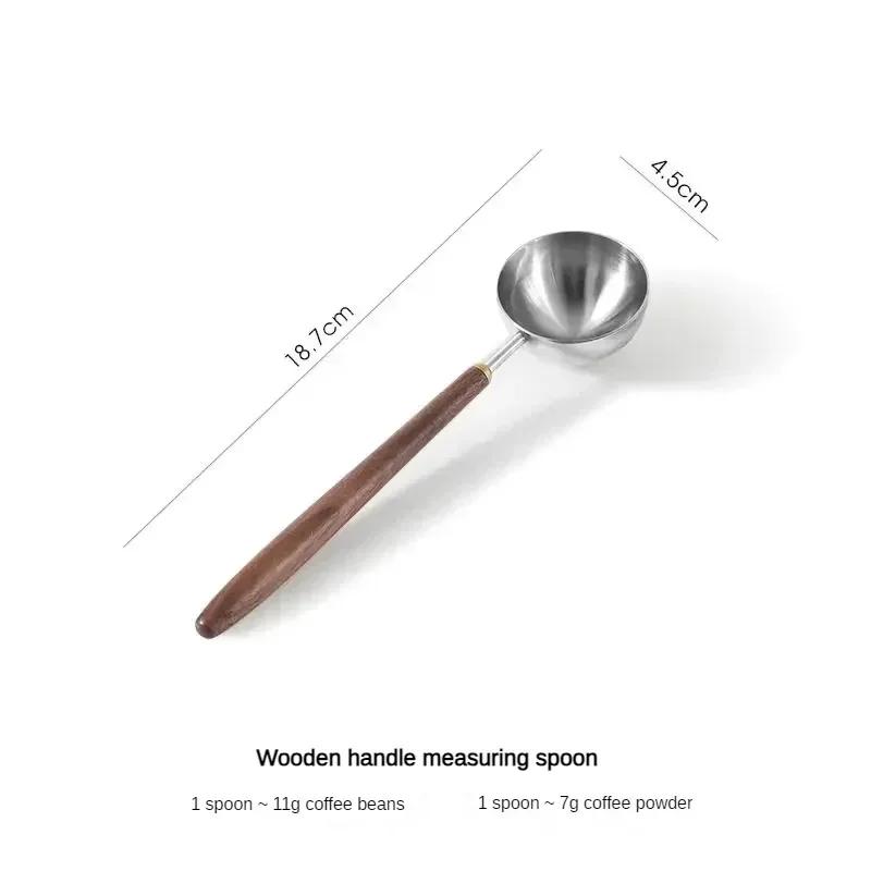 Coffee Spoon 304 Stainless Steel Milk Powder Measuring Spoon Creative Walnut Handle Food Spoon