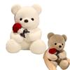 Süßer Teddybär Plüschtier Kuscheltiere Bär mit Rosen Blume Kinderspielzeug Valentinstagsgeschenk für Mädchen und Frauen