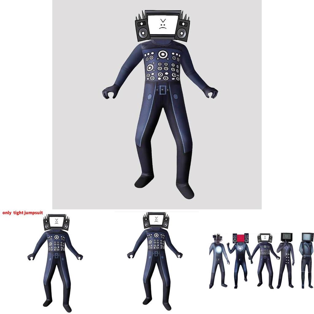 Skibidi Toilet Wave Audio Tv Man Kids Cosplay Outfit Made Of Milk Silk For Seasonal Wear