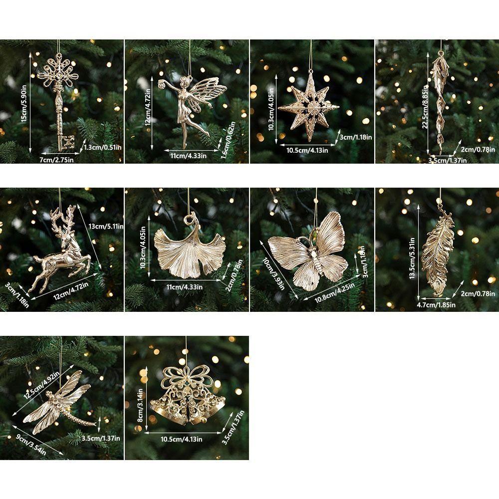 Plastic Xmas Ornament Ball Gold Christmas Tree Ornament Creative Xmas Baubles  Scene Making