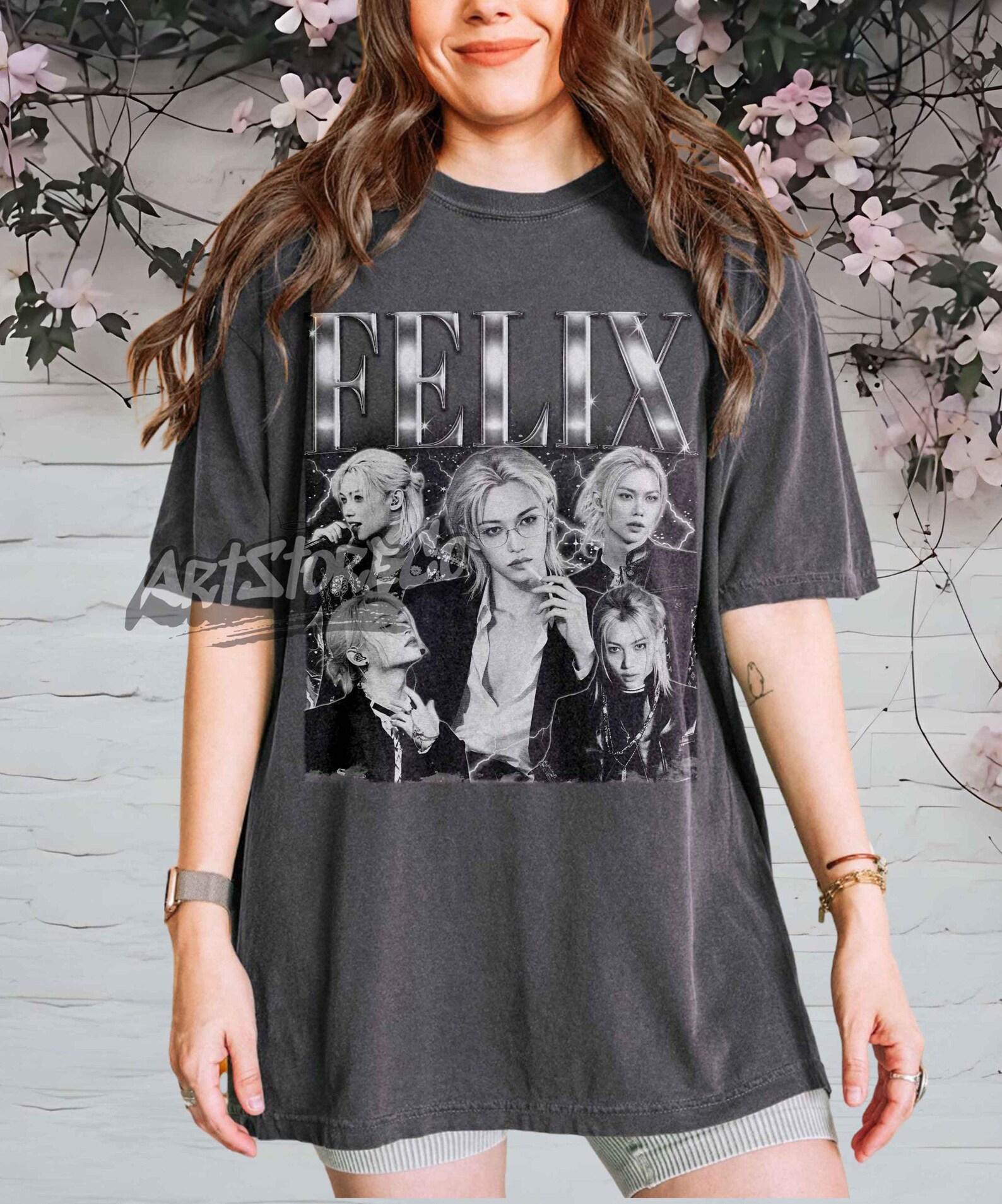 Felix Vintage Graphic Tee, Retro K-Pop Inspired Apparel M