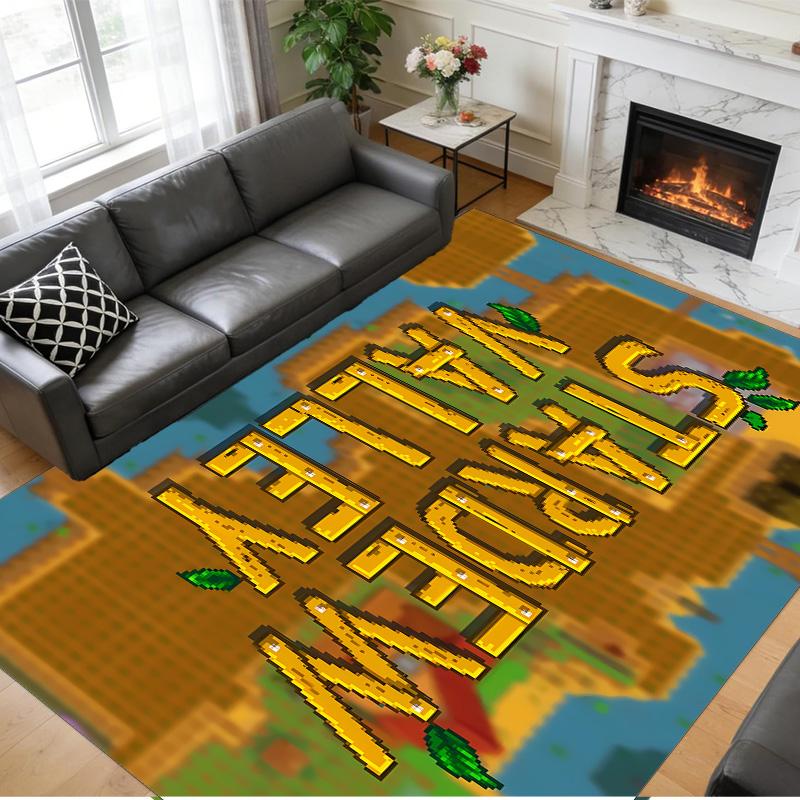 Anti‑Slip Crystal Velvet Floor Rug, Stardew Valley Design Carpet for Indoor Living Bedroom Home Decoration