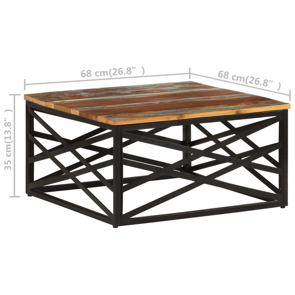 Vidaxl Coffee Table, 68X68X35 Cm, Solid Reclaimed Wood