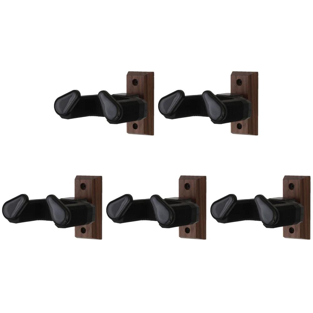 6-1PCS Wooden Guitar Holder Stand Non-Slip Guitar Display Bracket Universal Guitar Wall Hanger for Electric Guitar Ukulele Bass