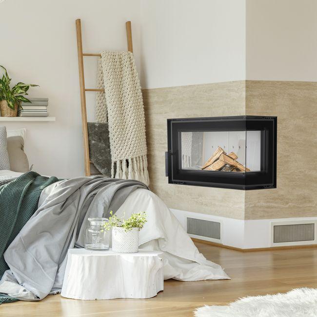Steel fireplace with closing KRATKI SIMPLE right 6 kW