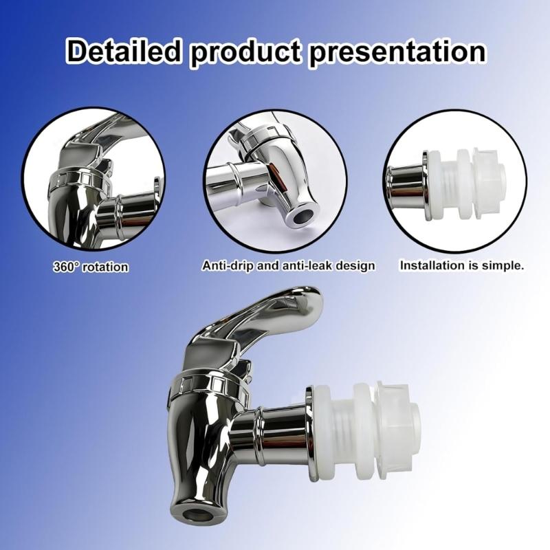 Complete 8Pcs Brewing Tap Set With Lock Nut And Extra Sealing Tape For Secure Installation On Various Container