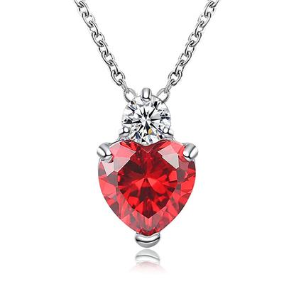 Clavicle Chain Red Love Stainless Steel Zircon Necklace Clavicle Chain Pendant for Dating