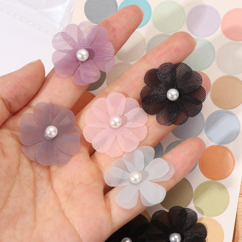 10pcs Cored Flowers Clothing Decoration Artificial Flower Pearl Stamens Clothing Patch Hat