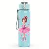 1 Pezzo Figura Ballerina con Cornice a Cuore 750ml Bottiglia d'Acqua in Plastica Colorata Tappo Flip-Top Anti-Perdita Per Sport Ufficio Uso Domestico