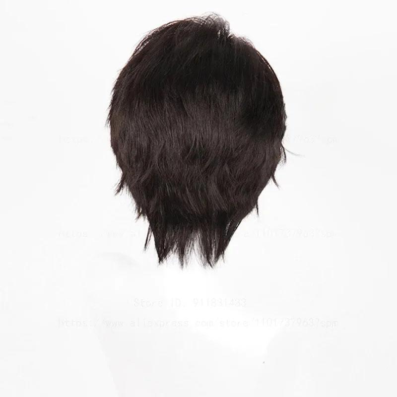Caleb Peruka Cosplay Gra Love and Deepspace Xia Yizhou Cosplay 30cm Krótkie Odporne na Ciepło Włosy Syntetyczne Peruki Anime + Czepek pod Perukę