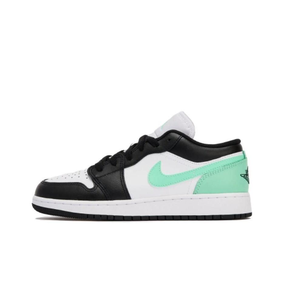 Air Jordan 1 Low GS White Black Green Glow 553560-131 36.5