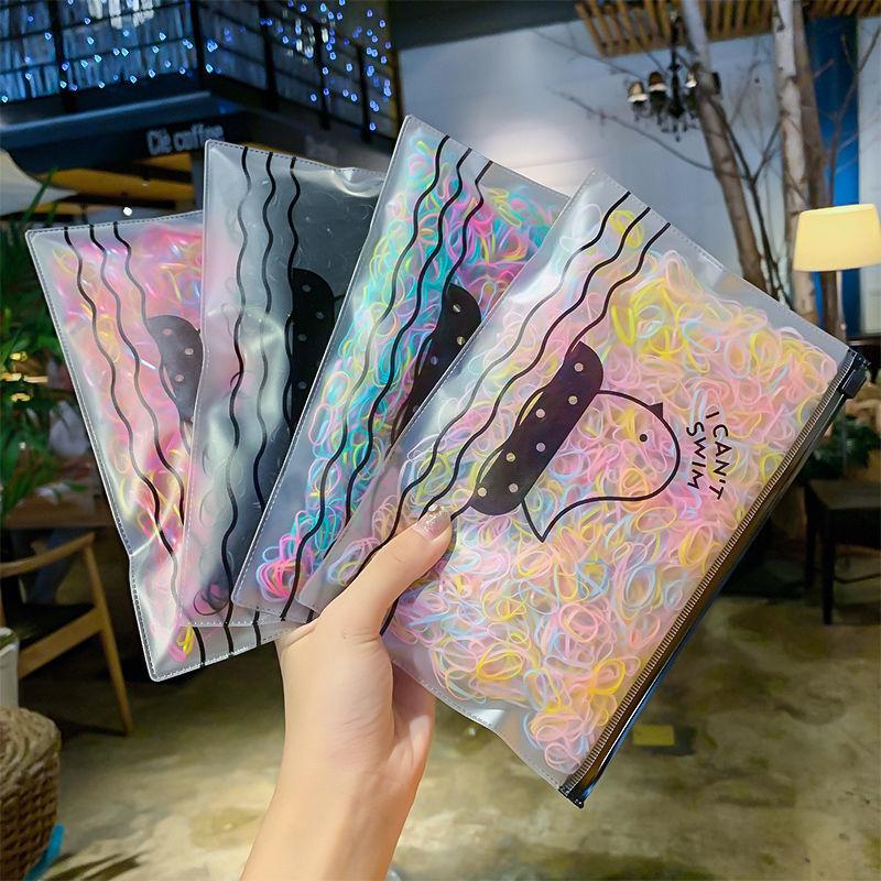 500/1000pcs Colourful Disposable Rubber Band Elastic Hair Bands for Girls Children Ponytail Holder Bands Kids Hair Accessories