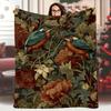Manta con Estampado de Pájaros y Flores, Manta de Felpa Cálida y Cómoda para Sofá, Cama, Sofá, Viaje de Camping, el Mejor Regalo.