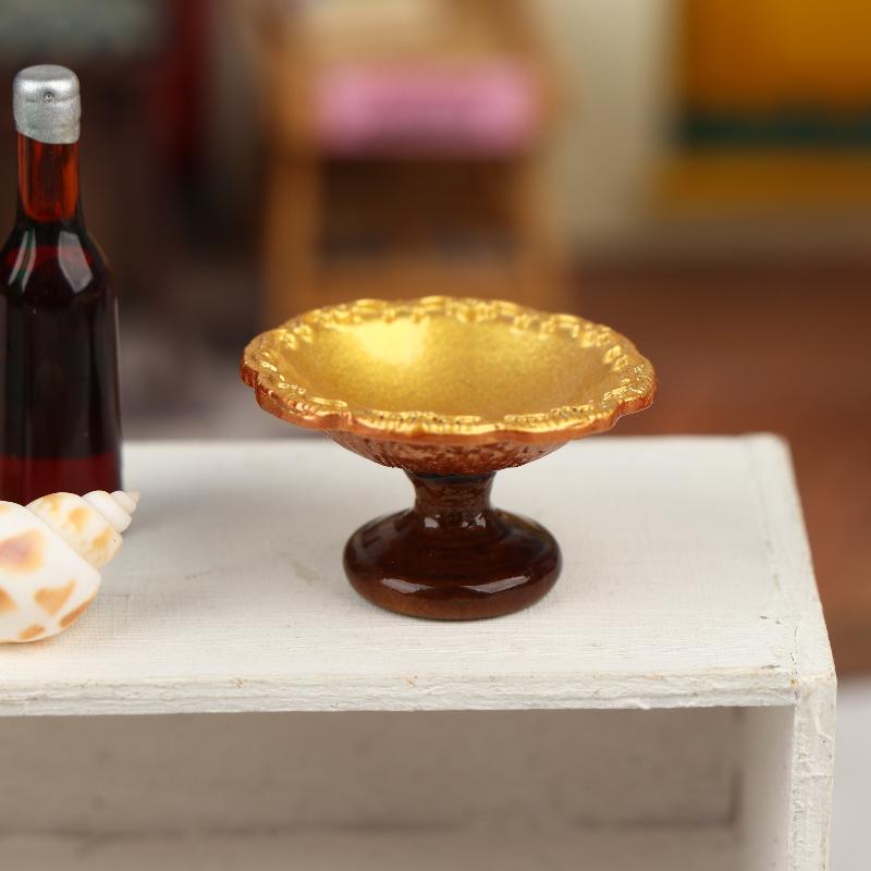 Miniature Fruit Tray Ornament 1/12 Dollhouse Simulation Cake Pastry Tray Dish Model Dollhouse Kitchen Scene Decor Accessories