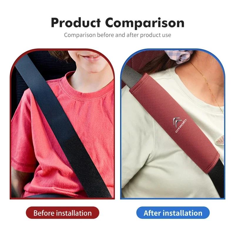 Breathable Car Seat Belt Shoulder Cover Strap Protection Pad For Citroen C4 C3 C5 C1 C2 C6 VTS C4L DS3 DS4 DS5 Grand Berlingo