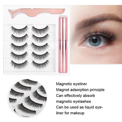 Magnet False Eyelashes Magnetic Liquid Eyeliner Tweezers Eyelash Makeup Tool Set (#051)