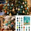 PVC Sea Glass Dwarf Calendar Advent Set 24 Day Christmas Advent Calendar Decoration for Holiday Tabletop and Shelf Display