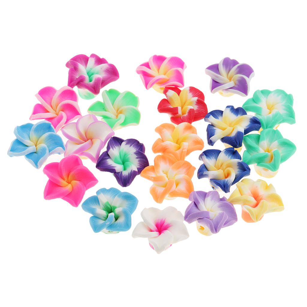 40 Piece Handmade Porcelain Cabochons Flower Charms Polymer Clay Beads Jewelry Flatback
