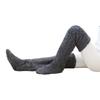 Fuzzy Thigh-High Socks Fluffy Leg Warmers Thickened Plush Over The Knee Socks with Sole Holes for Winter Home Lounging Sleeping