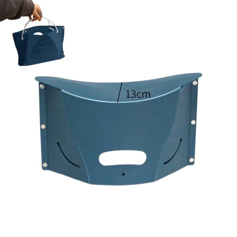 Portable Folding Stool with Handle Storage Bag Toilet Footrest Outdoor Camping Chair Compact Travel Folding Seat for Bathroom