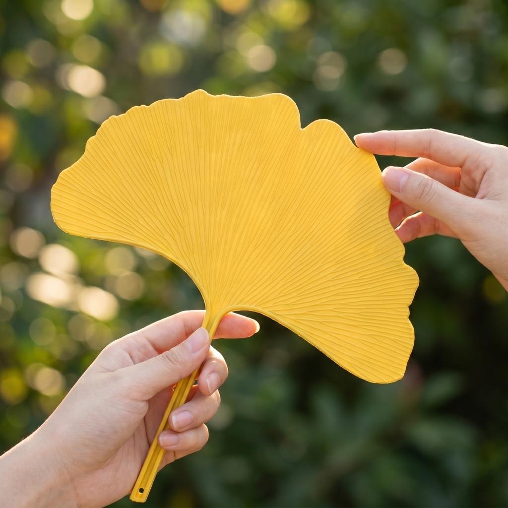 Leaf Fan, Handheld Portable Outdoor Fan, Summer Hand-cranked Fan.