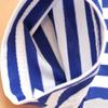 Sailor Striped Blue & White Men's Round Neck T-shirt, Summer Half Sleeve, Couples' Plus Size