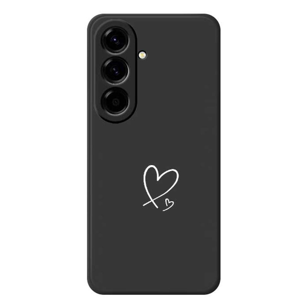 For Samsung Galaxy A56 5G Case White Love Pattern Printing Straight Edge TPU Phone Back Cover
