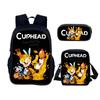 Cuphead 3pcs Set  Backpack School Bags Anime Shoulder Bag Pencil Case Camping Book Bags for Boys Girls Best Gift