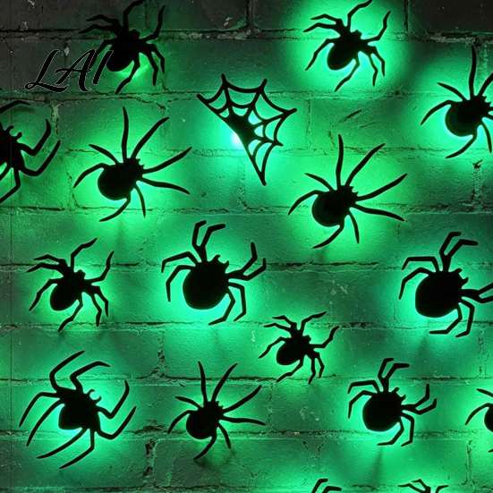 Removable Bat Window Clings Lighted 3D Bat/Spiders Wall Stickers for Halloween Decor PVC Decorative Bats Classroom Decals with LED Lights Indoor