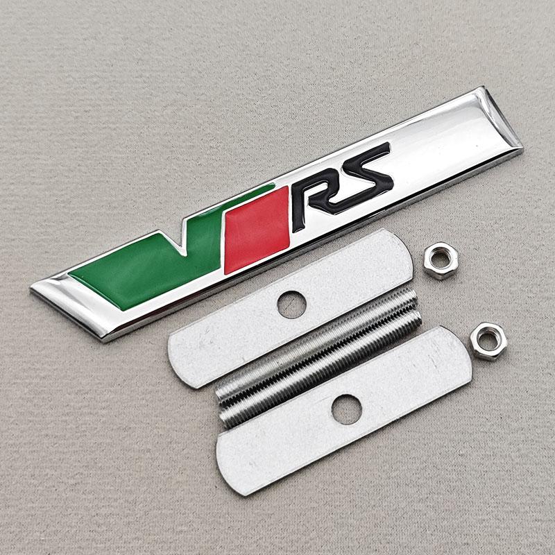 DCLR3 NEUES 3D-Metall-RS-Logo VRS Auto Frontgrill-Emblem Heckklappen-Abzeichen Für Skoda VRS Octavia 2 3 Rapid Kodiaq Karoq Fabia Kamiq Superb