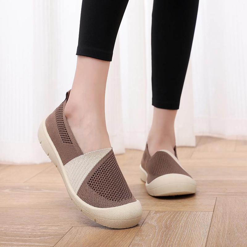 Processing and customization 25 new and old Beijing cloth shoes breathable and versatile casual one-pedal flying woven mesh fashionable middle-aged an