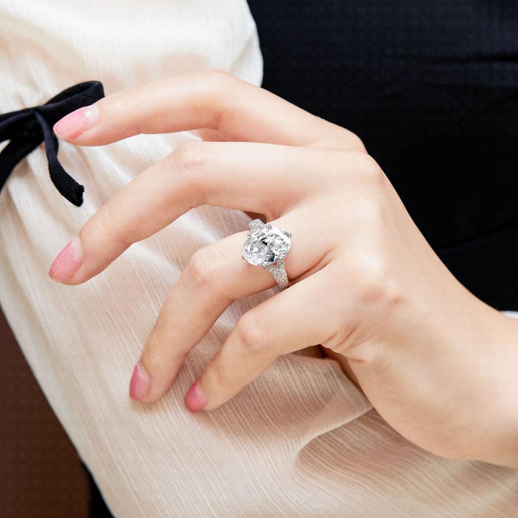 Lindon Classic 925 Sterling Silver Zirkonový prsten Dámské šperky Svatební slib Dárek na párty